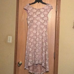Pink sleeveless lace and sequence dress